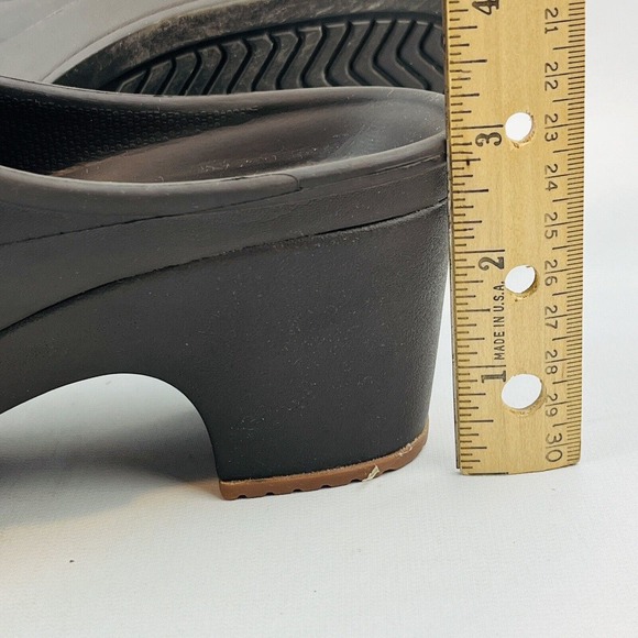 Womens 10 Crocs Sarah Espresso Clog Brown Slip On Shoes 3" Heel Style 203631 - Picture 10 of 11